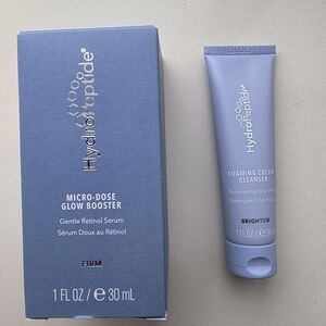 HydroPeptide Micro-Dose Glow Booster Gentle Retinol Serum and foaming cleanser